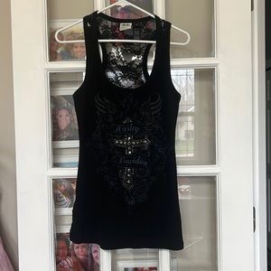 Harley Davidson black racer back tank